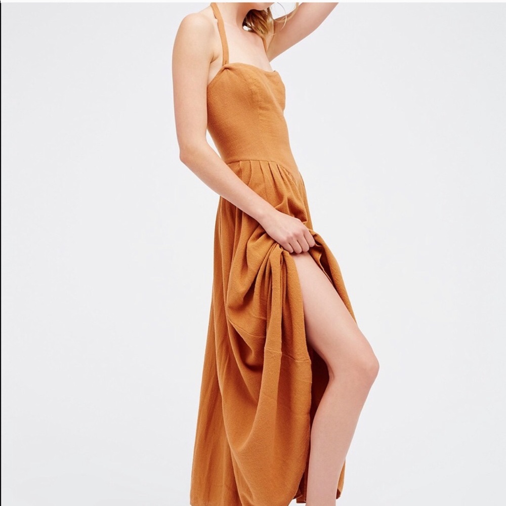 Free People Stargazer Tan Midi Dress